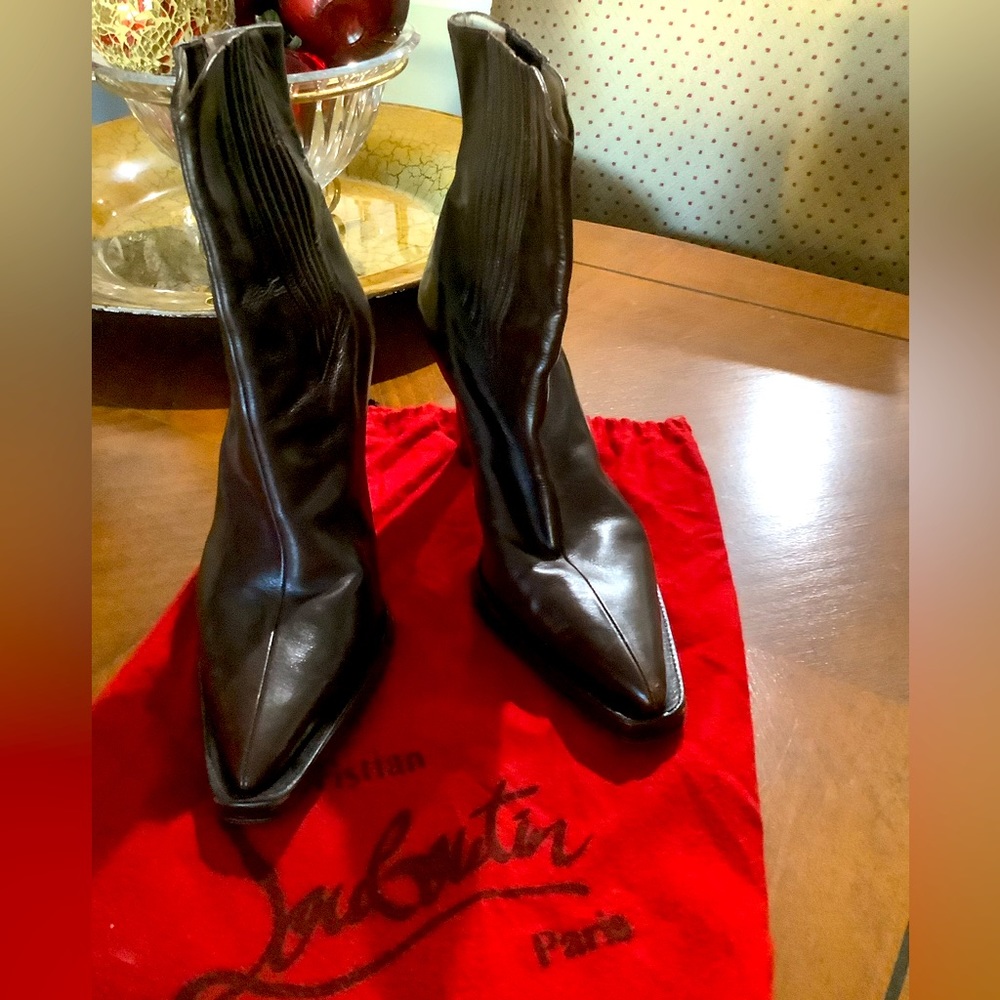 Christian Louboutin Brown Ankle Boots